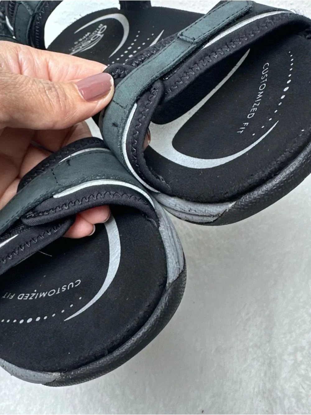 Abeo Bio System Women's Sandals Black Size 8.5 WP Comfort Strappy Orthotic Fit - Picture 13 of 16